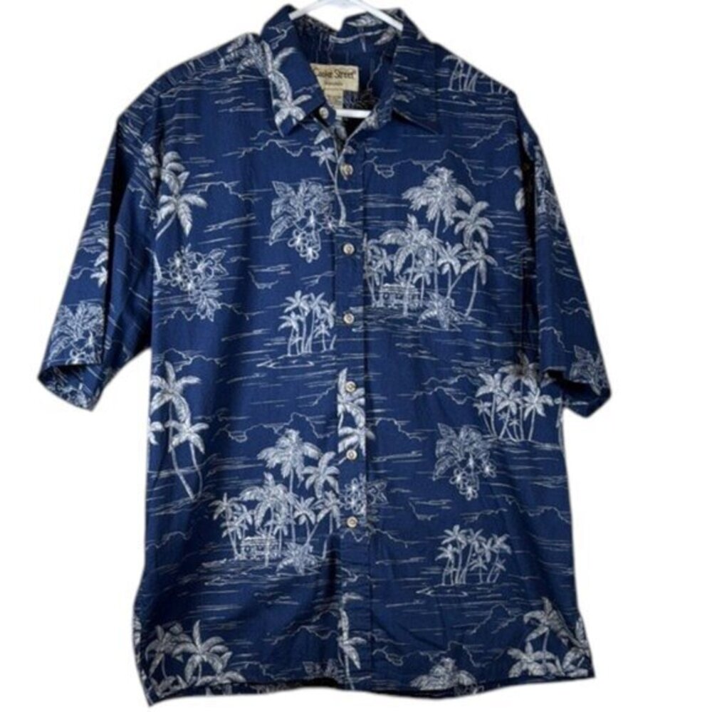 Cooke Street Palm Tree White Tropical Beach Button Down Shirt Size XL EUC #5502